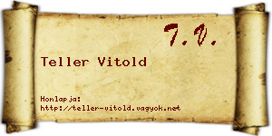 Teller Vitold névjegykártya